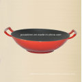 Enjoliveur en fonte Wok Inner Black Outer Red